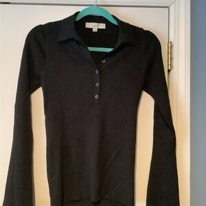 LOFT Black Ribbed Women's Top